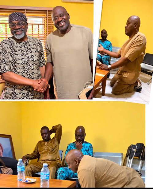 Desmond Elliot Makes Peace Move, Kneels Before Gbajabiamila